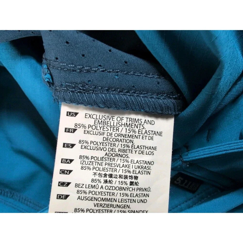 5.11 Tactical Mens Board Shorts Blue Ripstop Cargo Training Swim Trunks Size 33